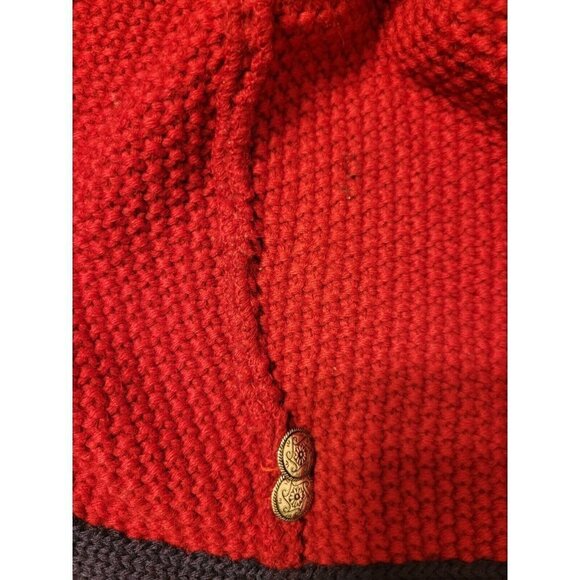All Week Long Red Sweater Cardigan Sz M Heavyweight Career Wear 100% Wool - Picture 4 of 7